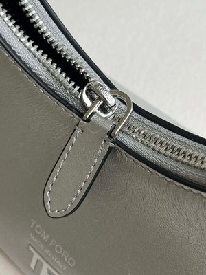 Tom Ford Grain Leather Bianca Mini Hobo 5520708811 Silver - Default Title - View 4