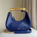 Tom Ford Python skin Leather Bianca Mini Hobo 5520708811 Blue - Default Title - View 1