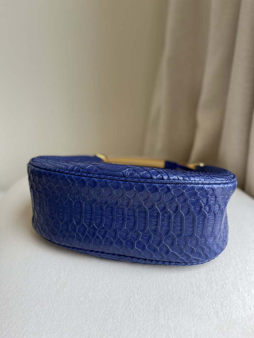 Tom Ford Python skin Leather Bianca Mini Hobo 5520708811 Blue