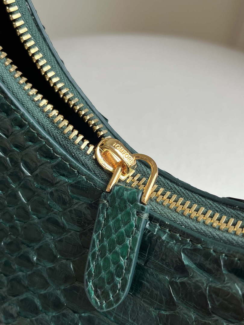 Tom Ford Python skin Leather Bianca Mini Hobo 5520708811 Dark green