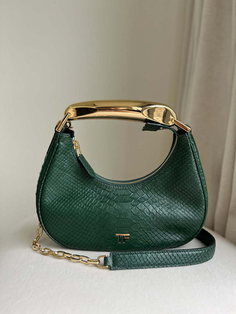 Tom Ford Python skin Leather Bianca Mini Hobo 5520708811 Malachite green