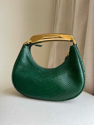 Tom Ford Python skin Leather Bianca Mini Hobo 5520708811 Malachite green - Default Title - View 6