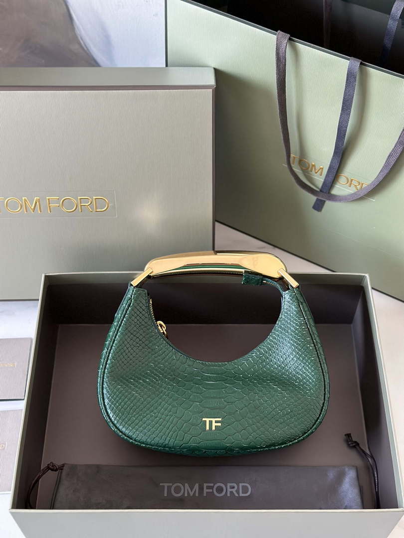 Tom Ford Python skin Leather Bianca Mini Hobo 5520708811 Malachite green