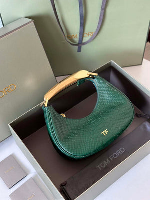 Tom Ford Python skin Leather Bianca Mini Hobo 5520708811 Malachite green - Default Title - View 9