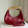Tom Ford Red Python skin Leather Bianca Mini Hobo 5520708811 - Default Title - View 1