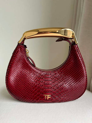 Tom Ford Red Python skin Leather Bianca Mini Hobo 5520708811 - Default Title - View 2