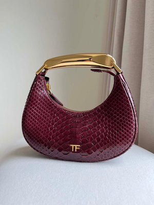 Tom Ford Python skin Leather Bianca Mini Hobo 5520708811 Wine Red - Default Title - View 2
