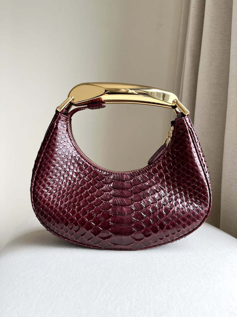 Tom Ford Python skin Leather Bianca Mini Hobo 5520708811 Wine Red