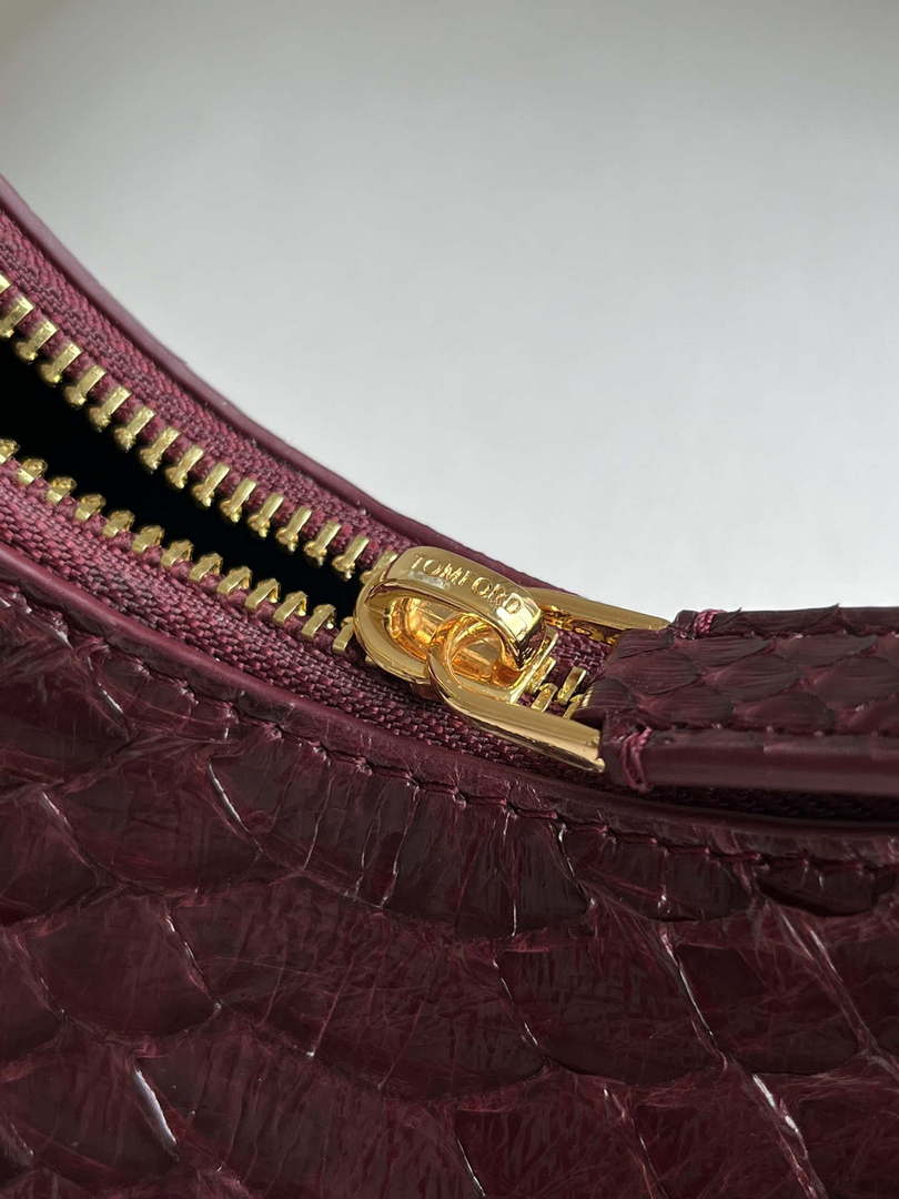 Tom Ford Python skin Leather Bianca Mini Hobo 5520708811 Wine Red
