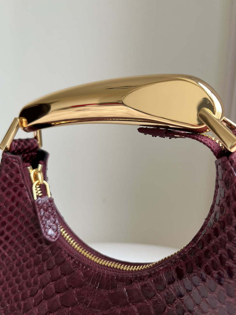 Tom Ford Python skin Leather Bianca Mini Hobo 5520708811 Wine Red