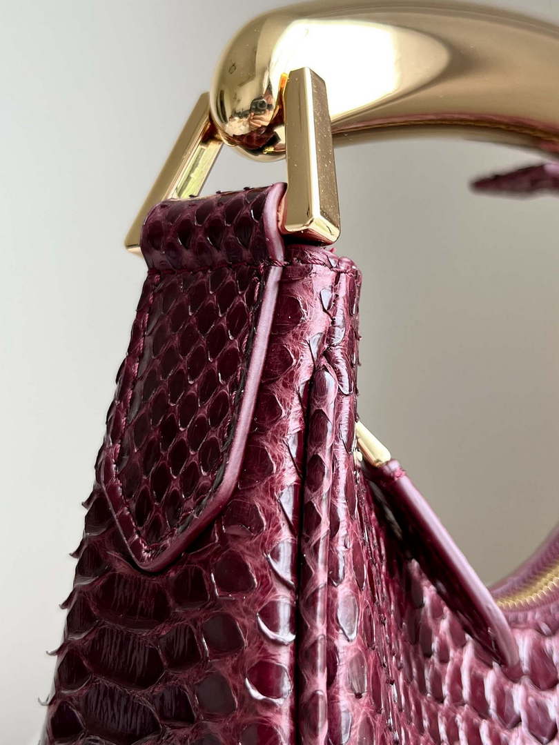 Tom Ford Python skin Leather Bianca Mini Hobo 5520708811 Wine Red