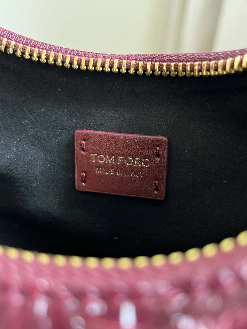Tom Ford Python skin Leather Bianca Mini Hobo 5520708811 Wine Red