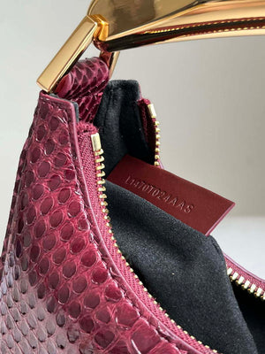 Tom Ford Python skin Leather Bianca Mini Hobo 5520708811 Wine Red - Default Title - View 9