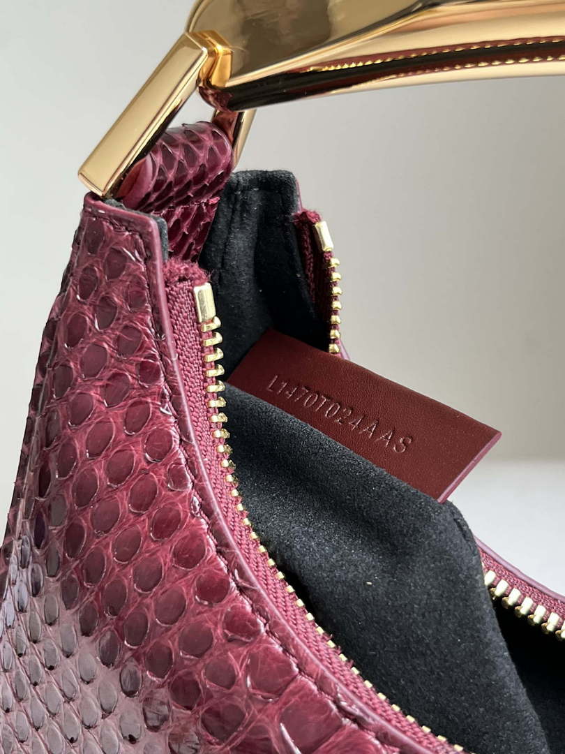 Tom Ford Python skin Leather Bianca Mini Hobo 5520708811 Wine Red