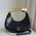 Tom Ford Shiny Stamped Crocodile Leather Bianca Mini Hobo 5520708811 Black - Default Title - View 1