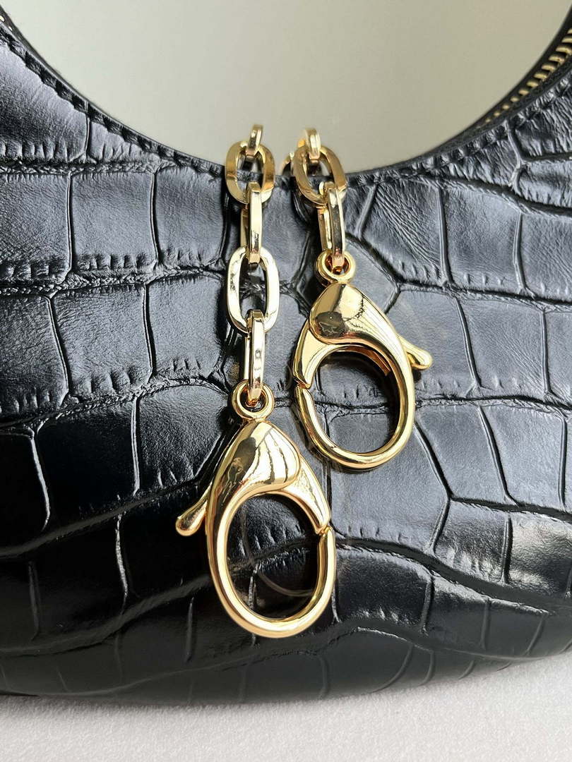 Tom Ford Shiny Stamped Crocodile Leather Bianca Mini Hobo 5520708811 Black
