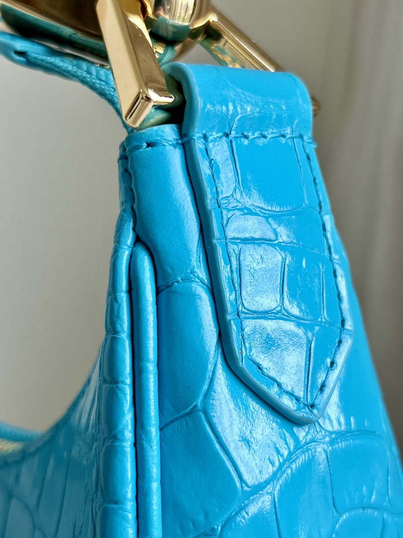 Tom Ford Shiny Stamped Crocodile Leather Bianca Mini Hobo 5520708811 Blue