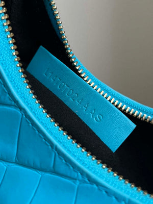 Tom Ford Shiny Stamped Crocodile Leather Bianca Mini Hobo 5520708811 Blue - Default Title - View 8