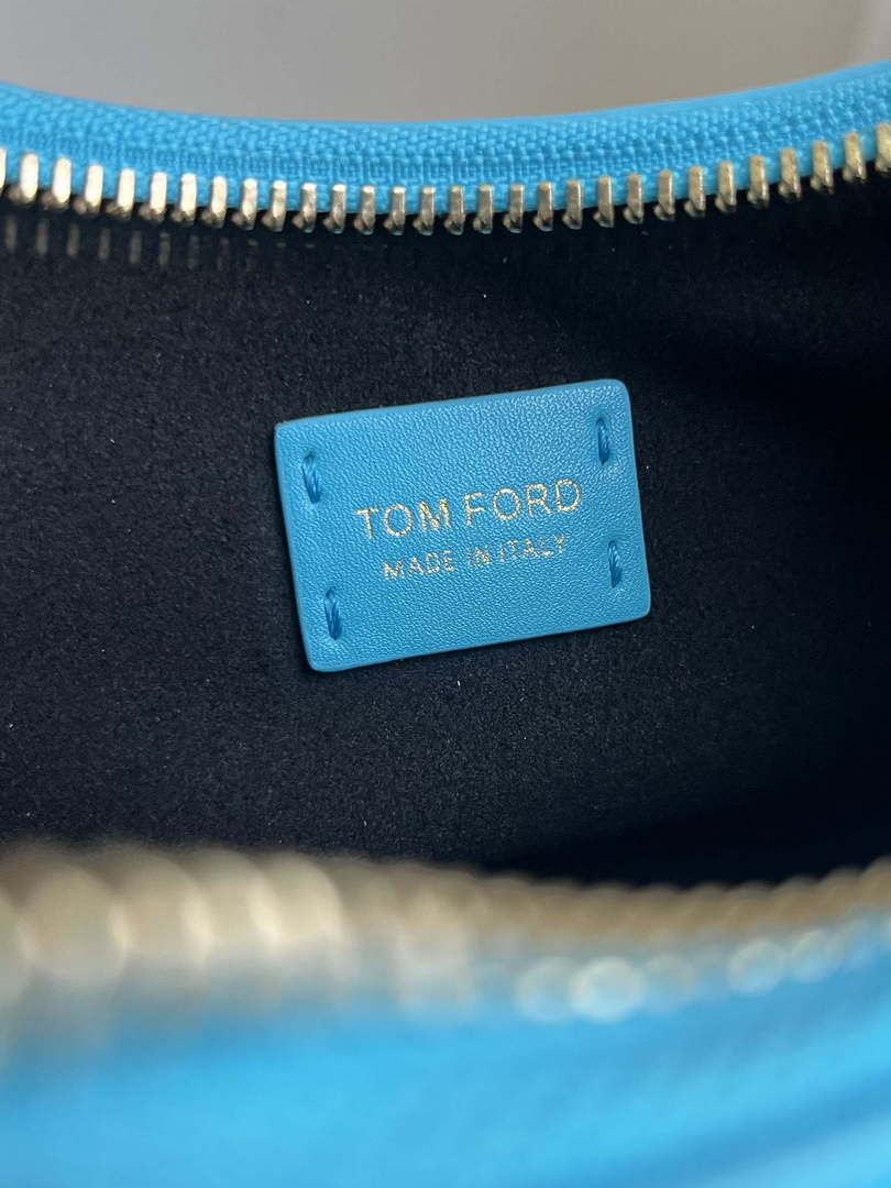 Tom Ford Shiny Stamped Crocodile Leather Bianca Mini Hobo 5520708811 Blue