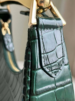 Tom Ford Shiny Stamped Crocodile Leather Bianca Mini Hobo 5520708811 Dark Green - Default Title - View 4