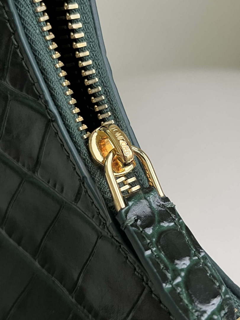 Tom Ford Shiny Stamped Crocodile Leather Bianca Mini Hobo 5520708811 Dark Green