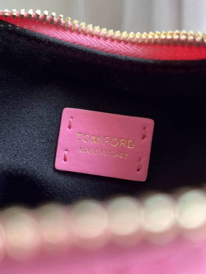 Tom Ford Shiny Stamped Crocodile Leather Bianca Mini Hobo 5520708811 Pink