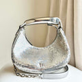 Tom Ford Silver Hand embroidered sequins Leather Bianca Mini Hobo 5520708811 - Default Title - View 1