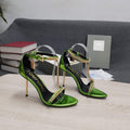 Tomford Shiny Leather Padlock Pointy Naked Sandal 105mm W22720 - 35 - View 1