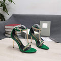 Tomford Shiny Leather Padlock Pointy Naked Sandal 105mm W22731 - 35 - View 1