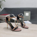 Tomford Shiny Leather Padlock Pointy Naked Sandal 105mm W22727 - 35 - View 1