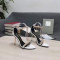 Tomford Shiny Leather Padlock Pointy Naked Sandal 105mm W22729 - 35 - View 1