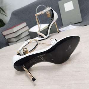 Tomford Shiny Leather Padlock Pointy Naked Sandal 105mm W22729 - 35 - View 8