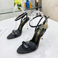 Tomford Shiny Leather Padlock Pointy Naked Sandal 105mm W228021 - 35 - View 1