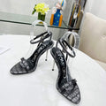 Tomford Shiny Leather Padlock Pointy Naked Sandal 105mm W228022 - 35 - View 1