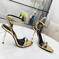 Tomford Shiny Leather Padlock Pointy Naked Sandal 105mm W228023 - 35 - View 1