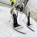Tomford Shiny Leather Padlock Pointy Naked Sandal 105mm W228024 - 35 - View 1