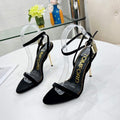 Tomford Shiny Leather Padlock Pointy Naked Sandal 105mm W228027 - 35 - View 1