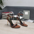 Tomford Shiny Leather Padlock Pointy Naked Sandal 105mm W22802 - 35 - View 1