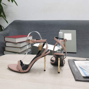 Tomford Shiny Leather Padlock Pointy Naked Sandal 105mm W22803 - 35 - View 3