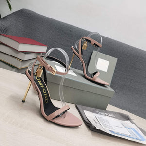 Tomford Shiny Leather Padlock Pointy Naked Sandal 105mm W22803 - 35 - View 8