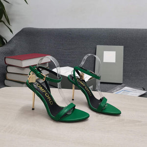 Tomford Shiny Leather Padlock Pointy Naked Sandal 105mm W22807 - 35 - View 1
