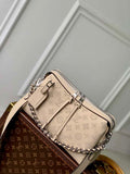 LV M24114 Louis Vuitton Hand It All PM Bag Mahina Cr¨¨me Beige