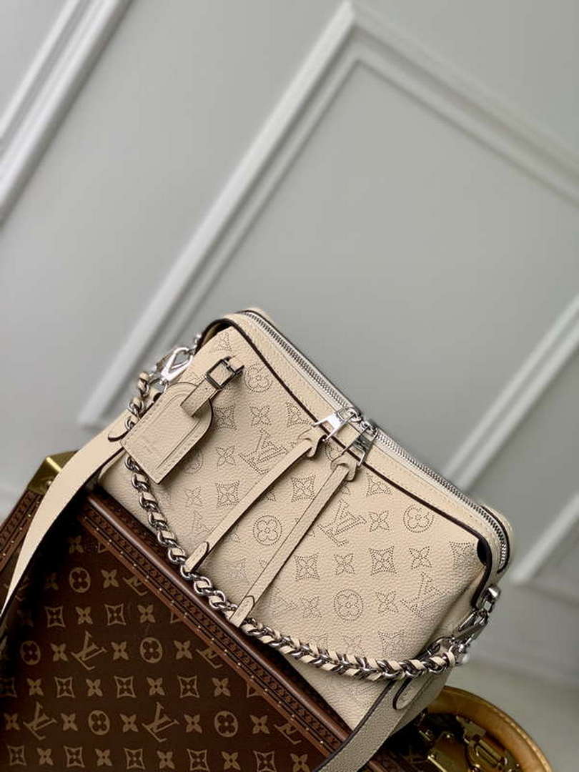 LV M24114 Louis Vuitton Hand It All PM Bag Mahina Cr¨¨me Beige