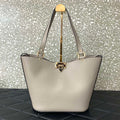 Valentino 0055 GARAVANI Rockstud Small Poudre Leather Tote Bag Gray