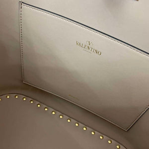Valentino 0055 GARAVANI Rockstud Small Poudre Leather Tote Bag Gray - Default Title - View 7