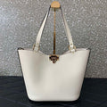 Valentino 0055 GARAVANI Rockstud Small Poudre Leather Tote Bag White