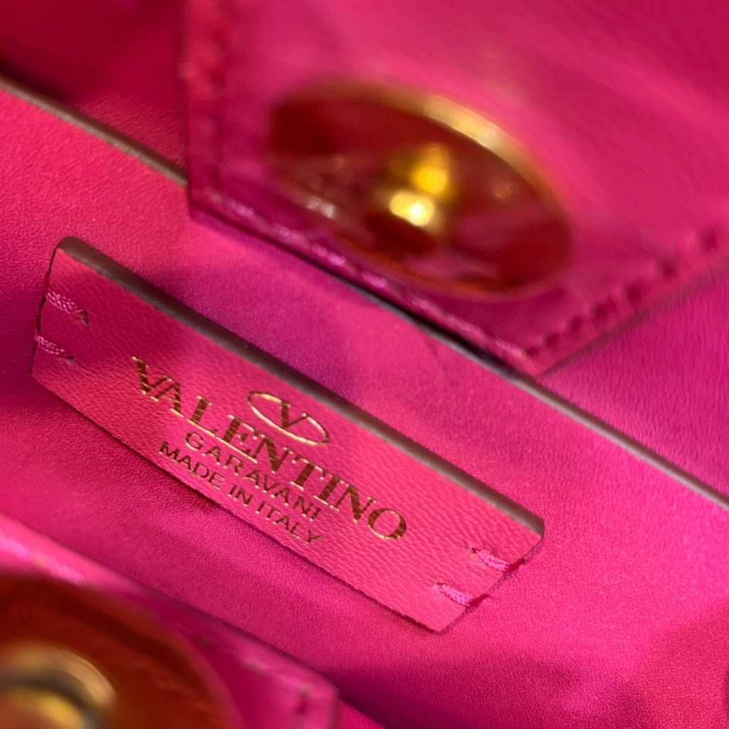 Valentino 0097S Small Roman Stud The Handle Bag In Nappa Plum