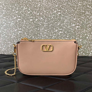 Valentino 079 VLOCO SIGNATURE CALFSKIN LEATHER BAG - Pink - View 19