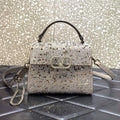 Valentino 1W2B0G97TZA0FO Vsling Mini Handbag With Sparkling Embroidery Pearl Gray - Default Title - View 1