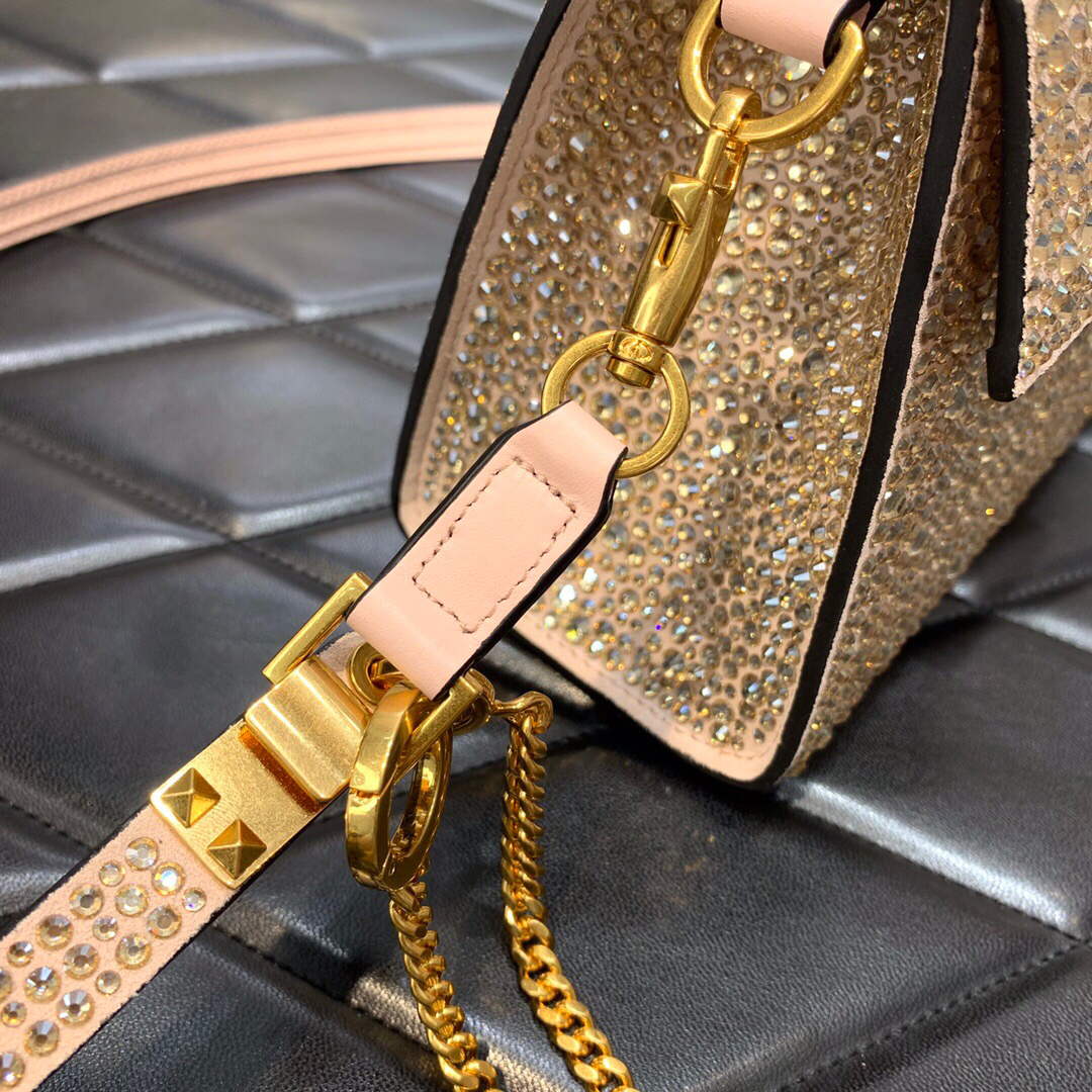Valentino 1W2B0G97TZA0FO Vsling Mini Handbag With Sparkling Embroidery Pink